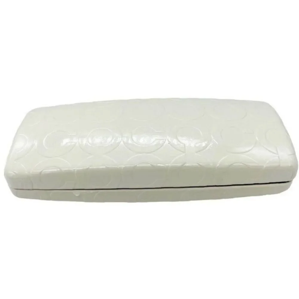 COACH White Embossed Leather Eyeglasses Sunglasses Hard Clamshell Case